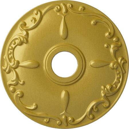 Ekena Millwork Kent Ceiling Medallion (Fits Canopies up to 5"), Hand-Painted Rich Gold, 18"OD x 3 1/2"ID x 1 1/4"P CM18KERGS